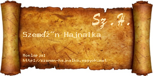 Szemán Hajnalka névjegykártya